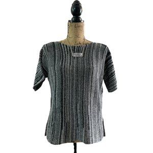 Sweater Artisan Made Organic cotton linen Noir Size Medium